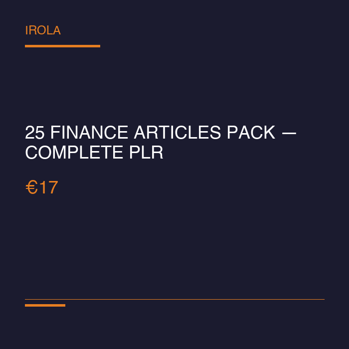 25 Finance Articles Pack — Complete PLR Content Bundle